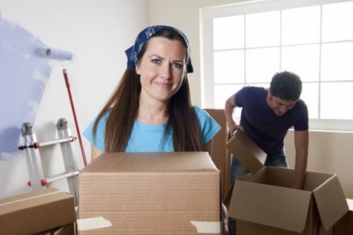 Packing boxes and household items for a Westminster relocation